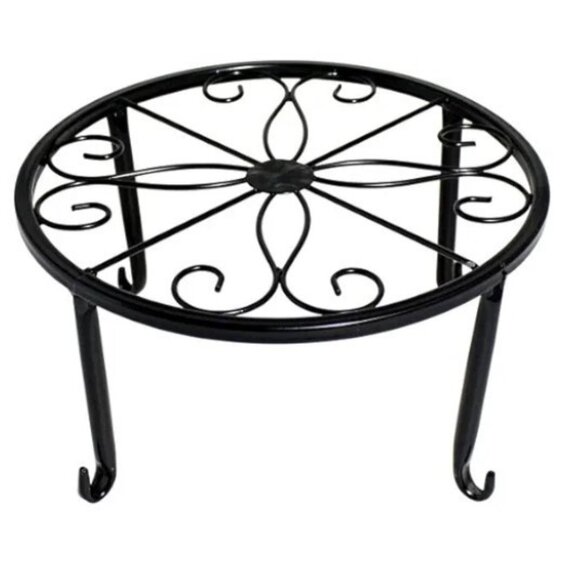 Indoor/Outdoor Elegant 9" Metal Art Rustproof Potted Plant Stands - Picture 2 of 5